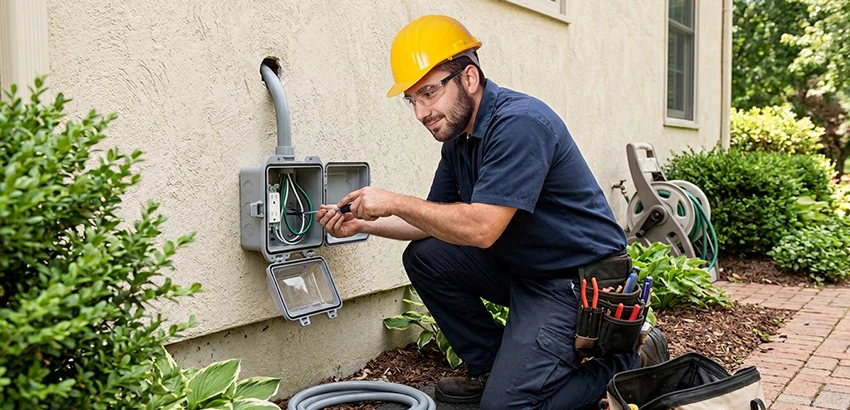 Outdoor Outlet Installation on Vinyl Siding in Spokane
